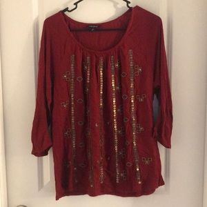 Women’s lucky brand embellished top